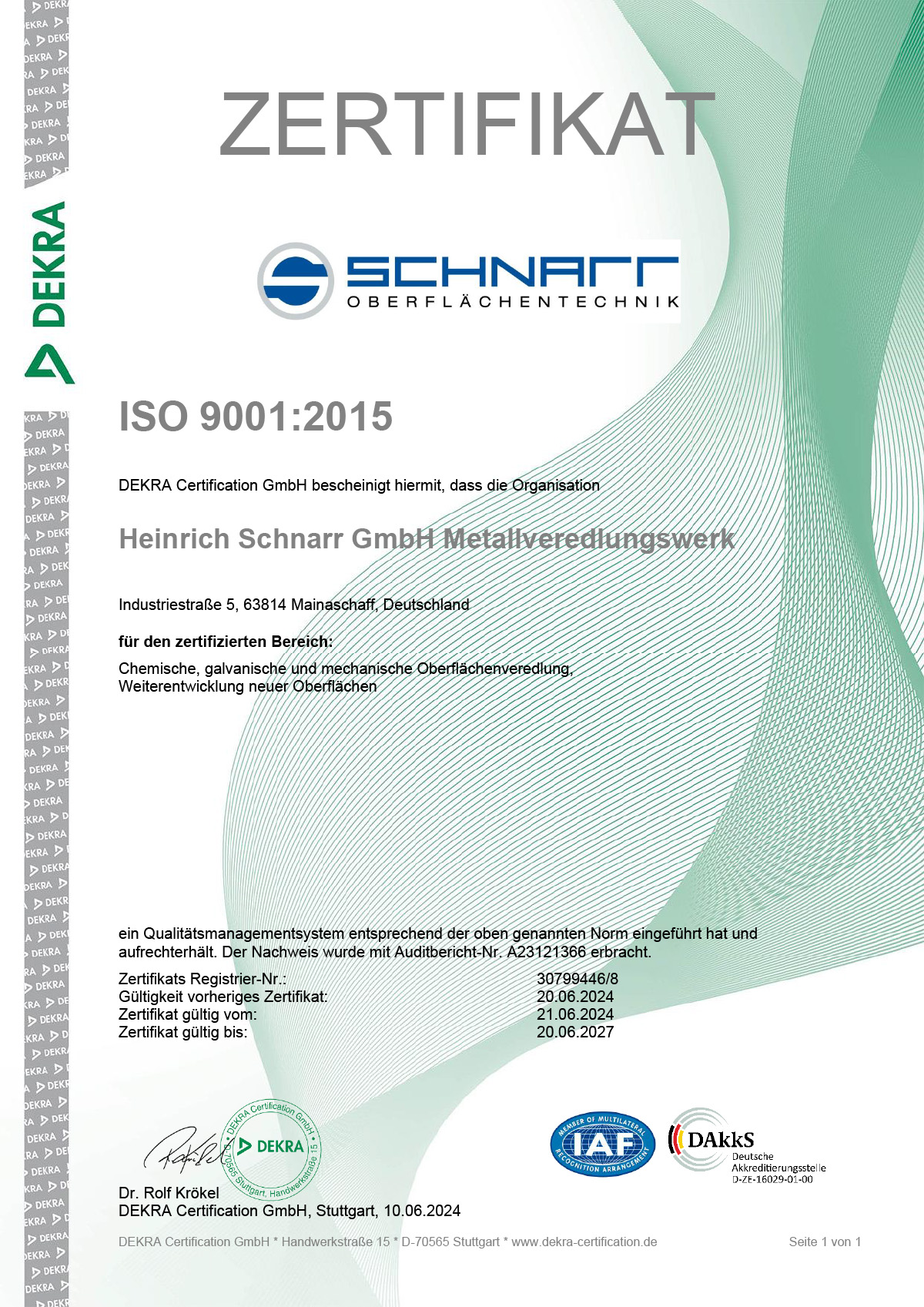 ISO Zertifikat DIN 9001:2008
