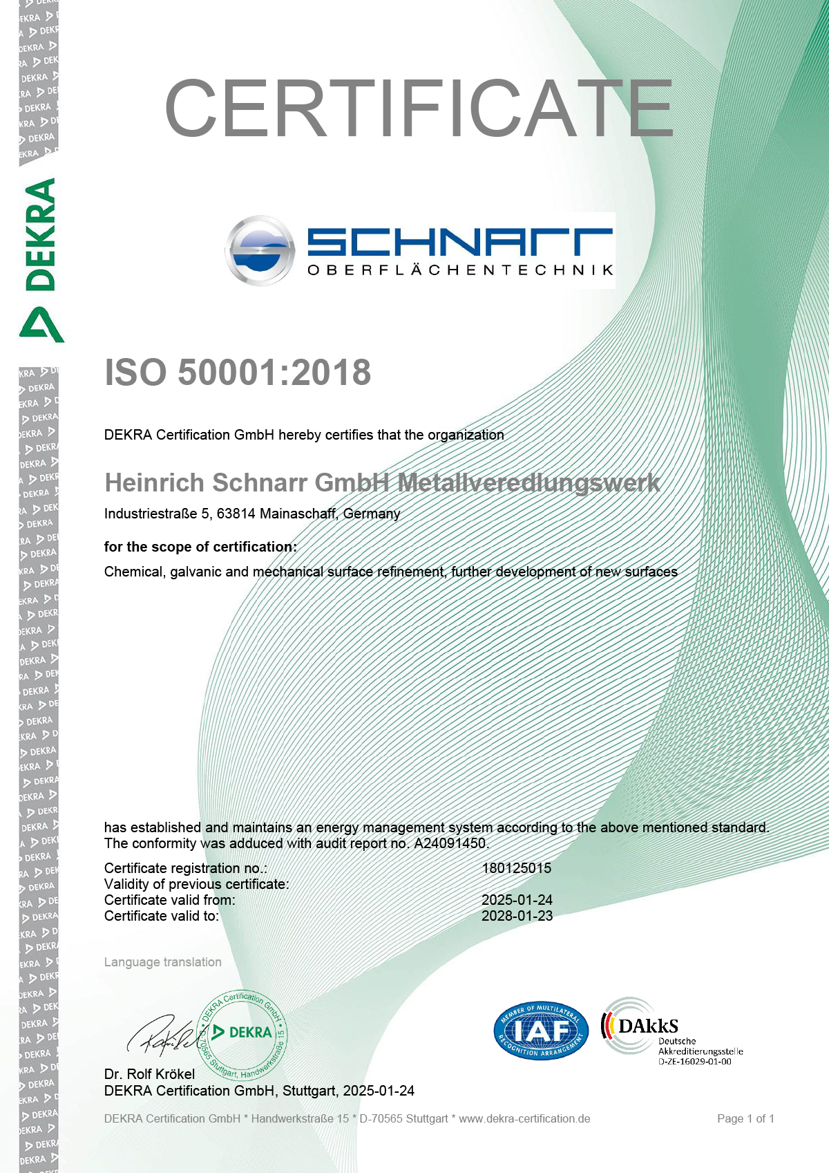 ISO Zertifikat DIN 9001:2008